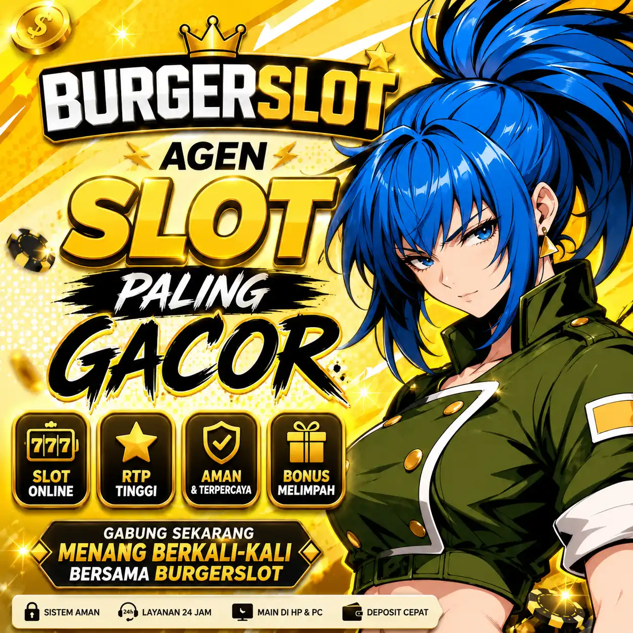 Antarmuka lobi permainan digital BURGERSLOT